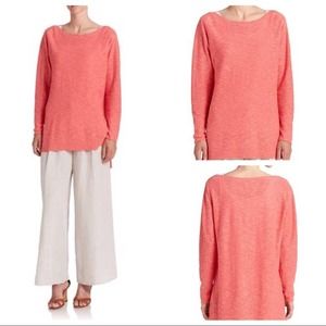 Eileen Fisher Boatneck Linen Pink Sweater Size S/P